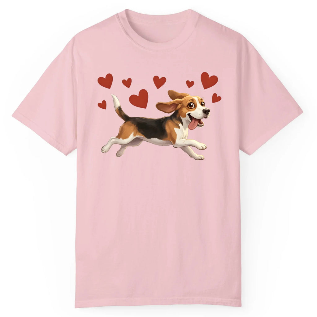 Beagle Full Sprint Hearts Graphic Tee