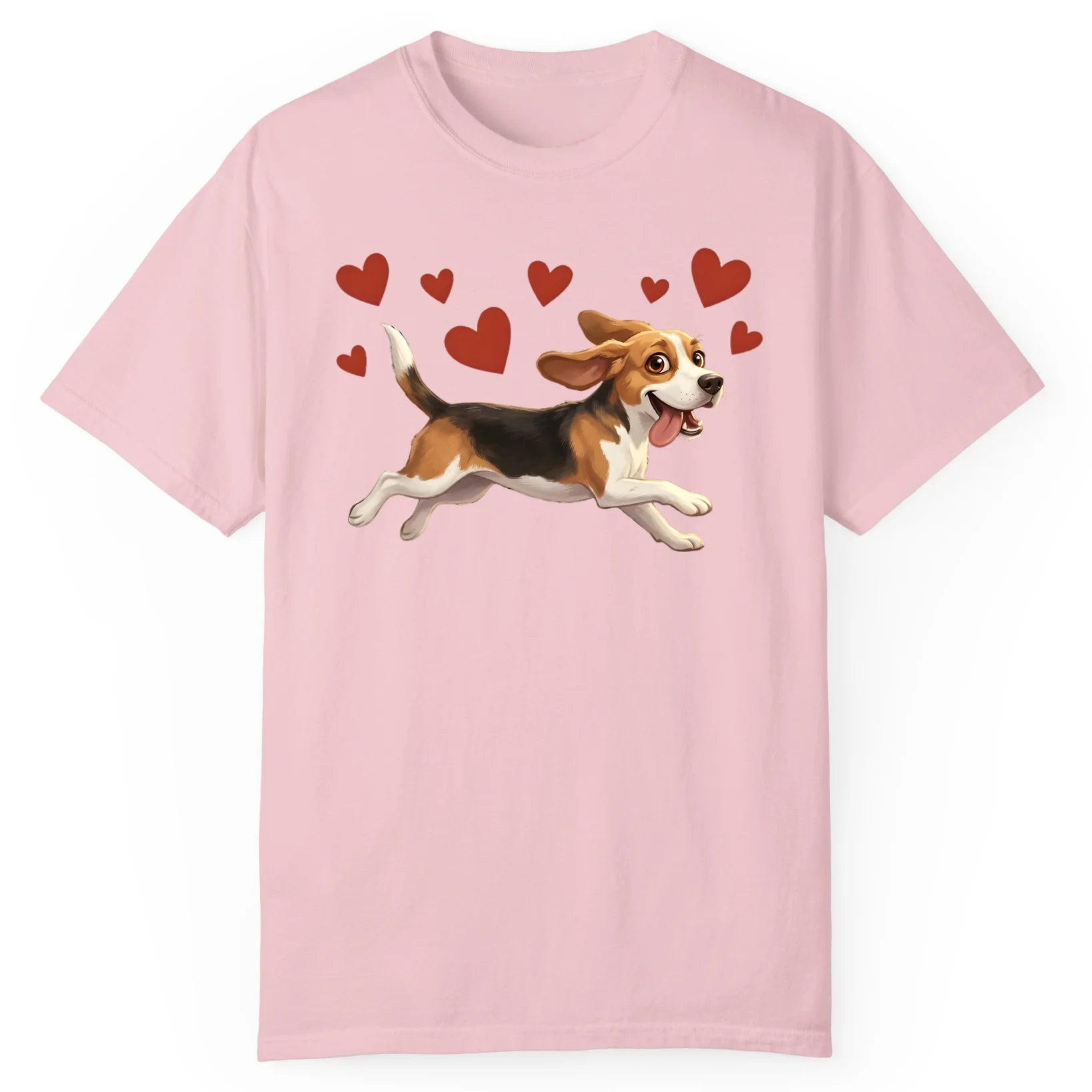 Beagle Full Sprint Hearts Graphic Tee