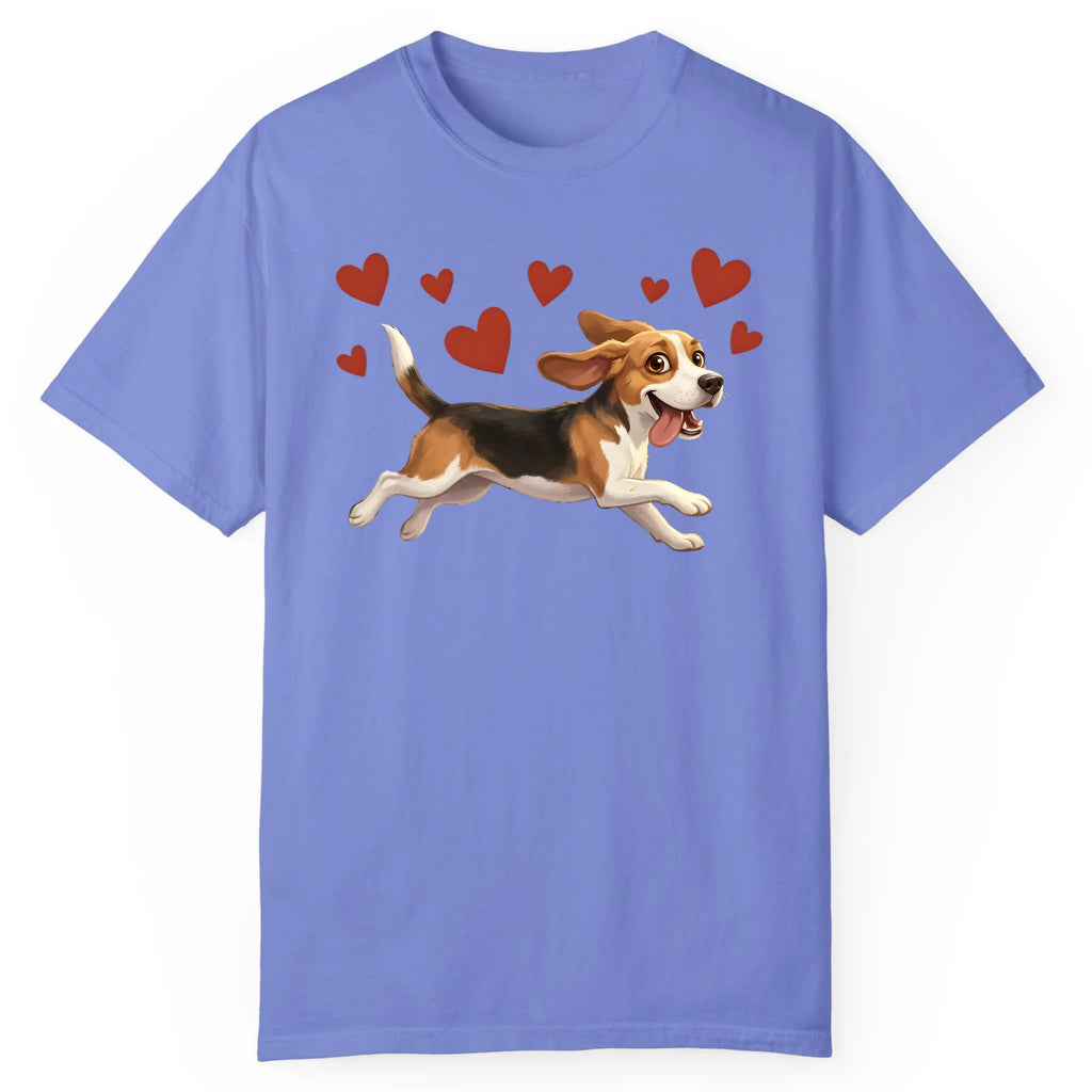 Beagle Full Sprint Hearts Graphic Tee