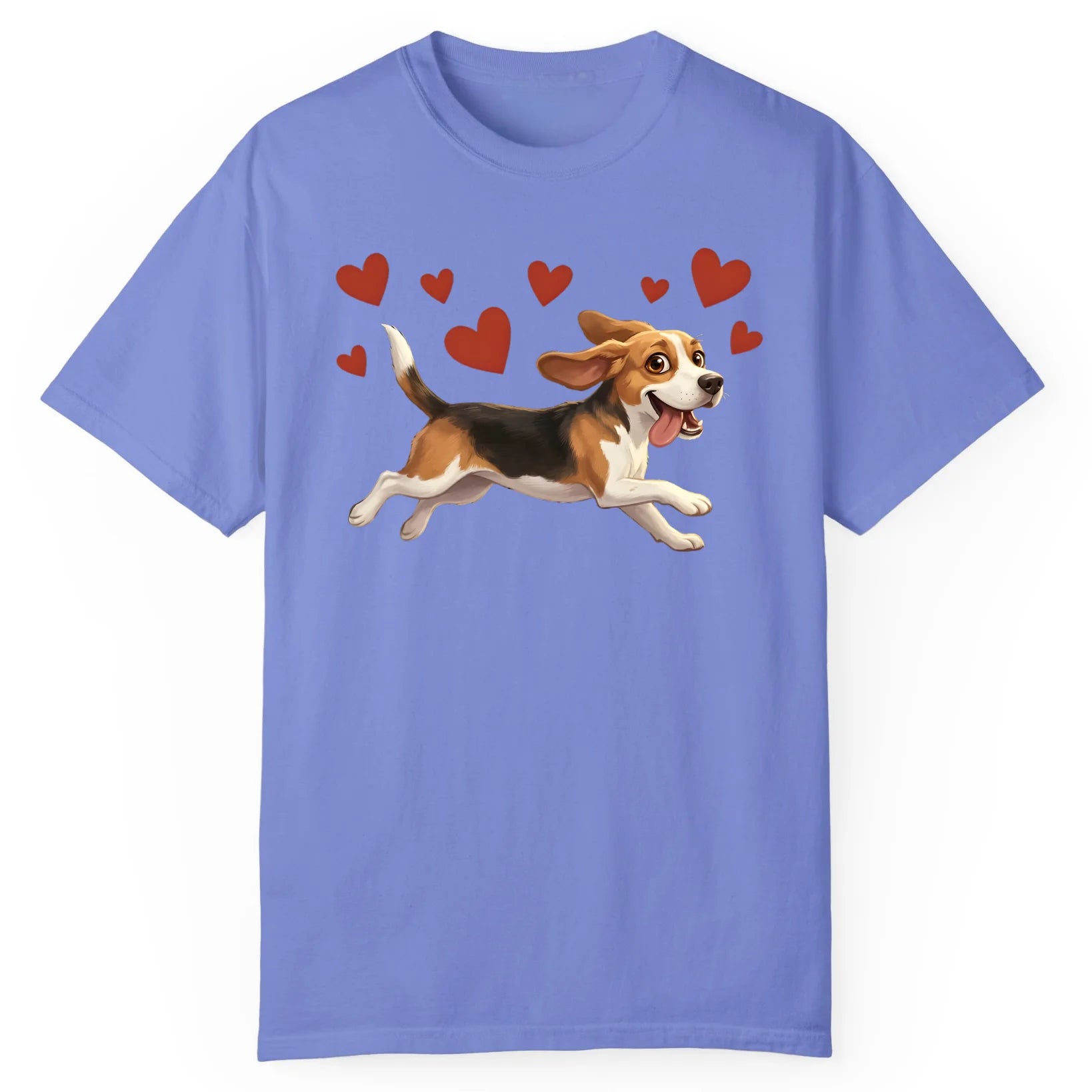 Beagle Full Sprint Hearts Graphic Tee