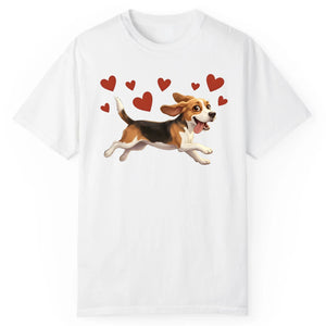 Beagle Full Sprint Hearts Graphic Tee